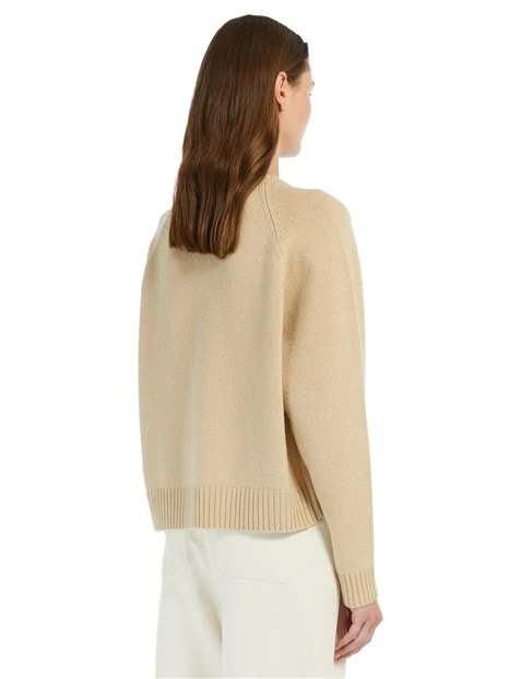 MAGLIA GIROCOLLO IN FILATO DI PURA LANA DONNA BEIGE