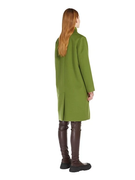 CAPPOTTO LUNGO IN PURA LANA E MELANGE DONNA VERDE