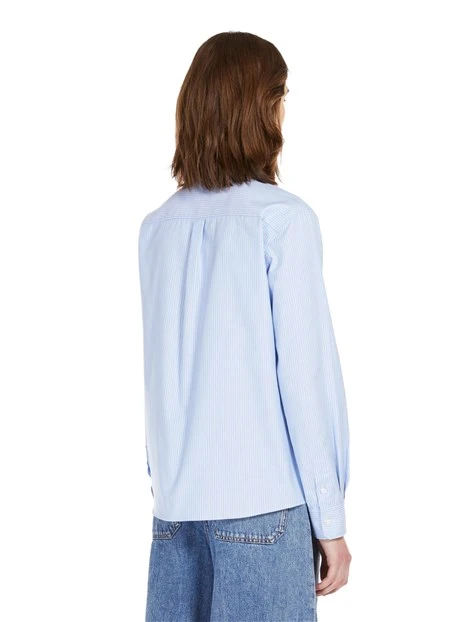 CAMICIA OXFORD IN PURO COTONE A RIGHE DONNA AZZURRO