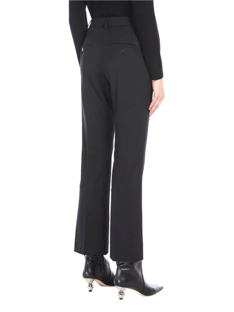 PANTALONI A SIGARETTA IN GABARDINA BIELASTICA MISTO LANA DONNA NERO