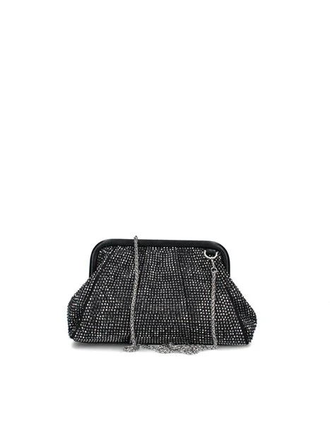 POCHETTE CON TRACOLLA A CATENA DONNA NERO