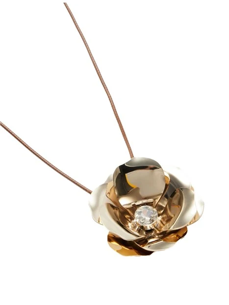 COLLANA CON ROSA PENDENTE DONNA ORO