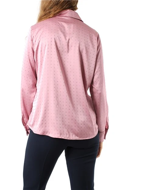 CAMICIA IN RASO LEGGERO CON APPLICAZIONI DONNA MALVA