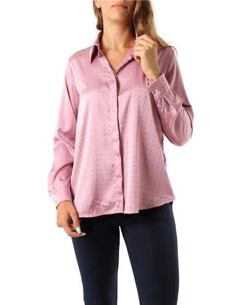 CAMICIA IN RASO LEGGERO CON APPLICAZIONI DONNA MALVA