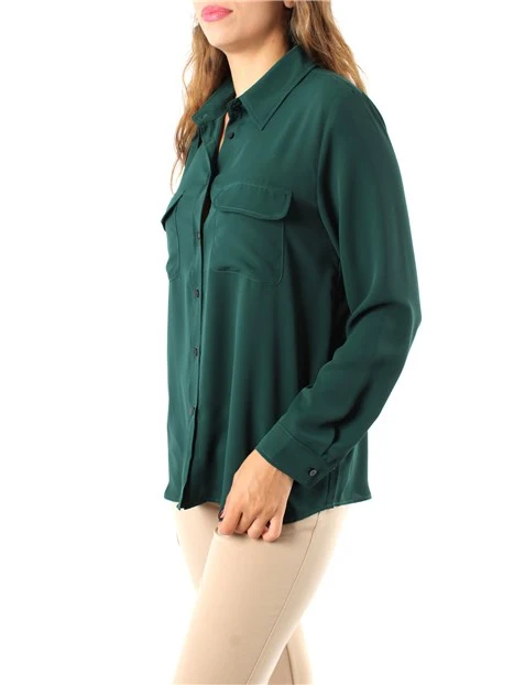 CAMICIA CON TASCHE SUL PETTO DONNA VERDE