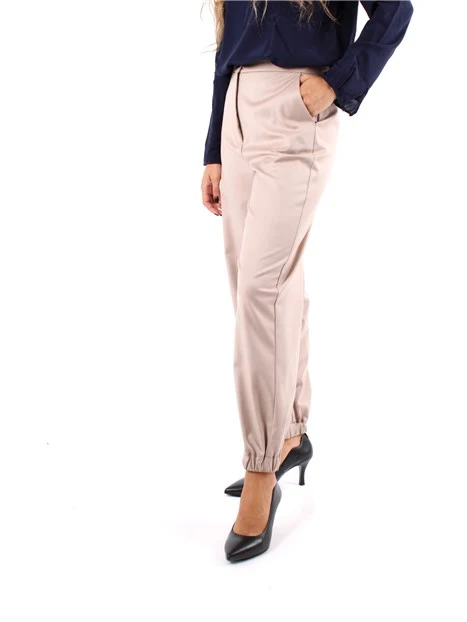 PANTALONI JOGGERS IN TRAMA POLIVISCOSA DONNA BEIGE