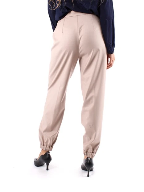 PANTALONI JOGGERS IN TRAMA POLIVISCOSA DONNA BEIGE