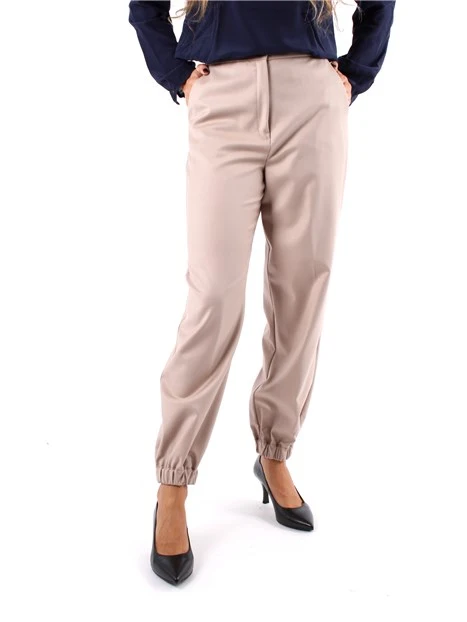 PANTALONI JOGGERS IN TRAMA POLIVISCOSA DONNA BEIGE