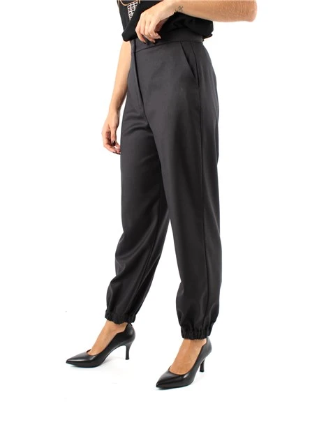 PANTALONI JOGGERS IN TRAMA POLIVISCOSA DONNA GRIGIO