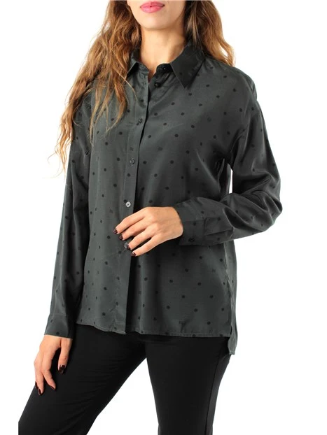 CAMICIA FLUIDA IN VISCOSA STAMPATA DONNA NERO