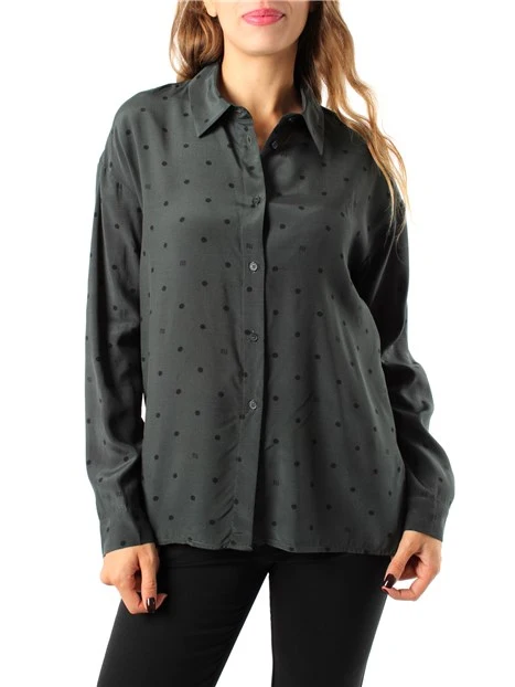 CAMICIA FLUIDA IN VISCOSA STAMPATA DONNA NERO