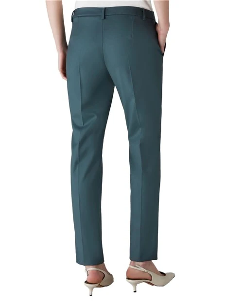 PANTALONI CHINO IN TRAMA DI POLIVISCOSA DONNA VERDE