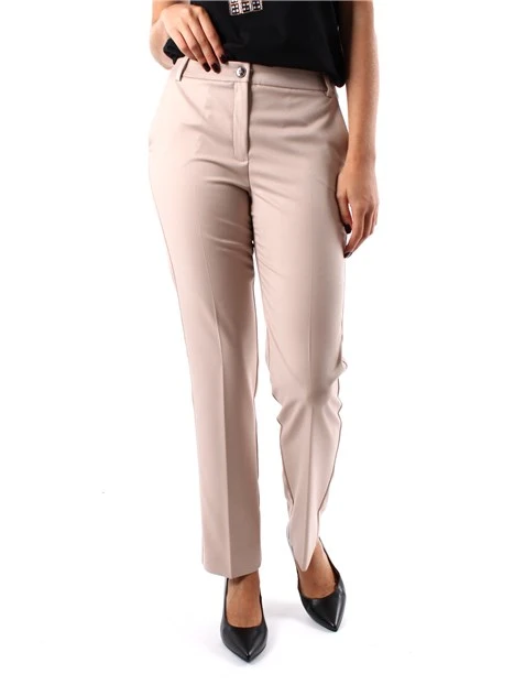 PANTALONI CHINO IN TRAMA DI POLIVISCOSA DONNA BEIGE