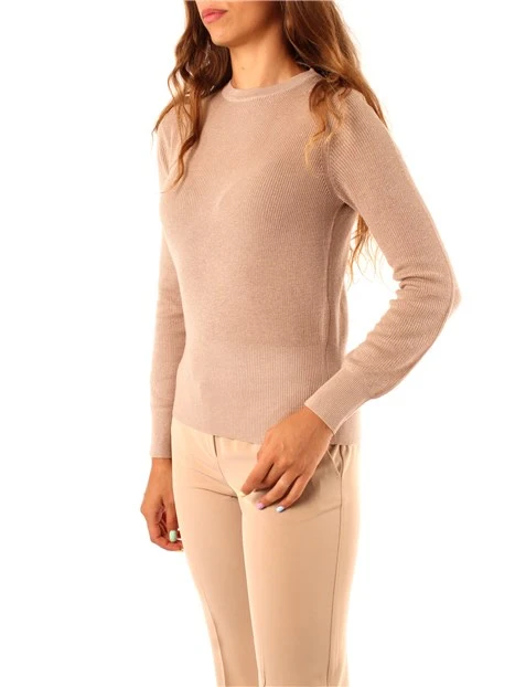 MAGLIA GIROCOLLO IN FILATO MISTO LANA DONNA BEIGE