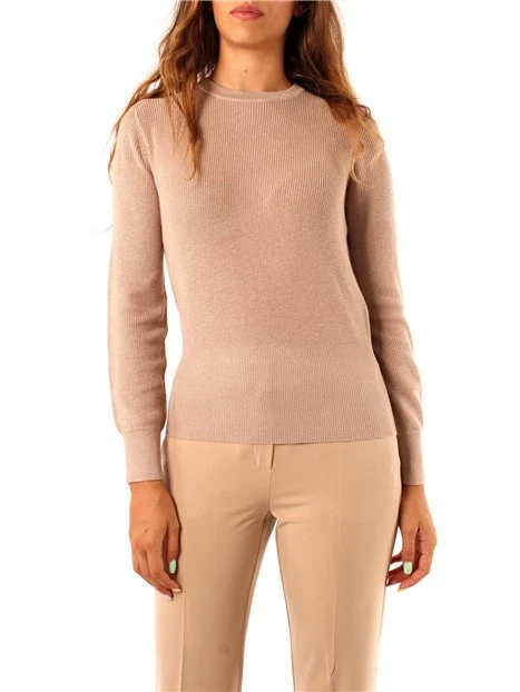 MAGLIA GIROCOLLO IN FILATO MISTO LANA DONNA BEIGE