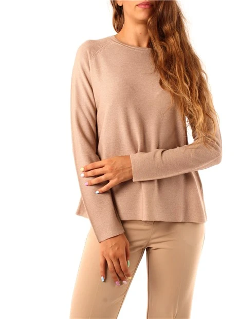 MAGLIA GIROCOLLO MISTO LANA DONNA BEIGE