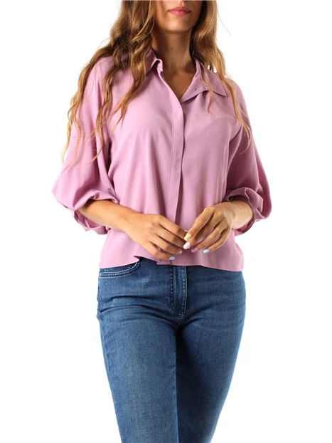 CAMICIA IN MISTO SETA CON MANICA A SBUFFO DONNA MALVA