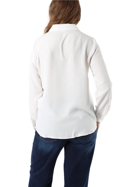 CAMICIA IN CREPE DE CHINE MISTO SETA DONNA BIANCO