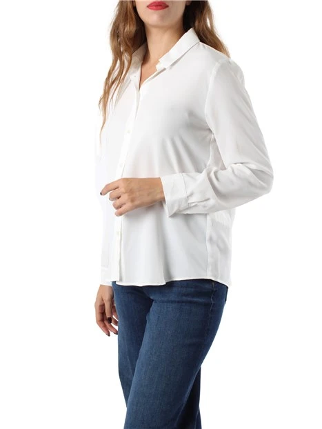 CAMICIA IN CREPE DE CHINE MISTO SETA DONNA BIANCO