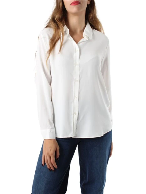 CAMICIA IN CREPE DE CHINE MISTO SETA DONNA BIANCO