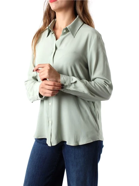 CAMICIA IN CREPE DE CHINE MISTO SETA DONNA VERDE