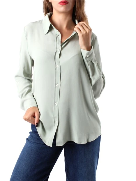 CAMICIA IN CREPE DE CHINE MISTO SETA DONNA VERDE