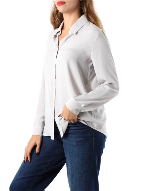 CAMICIA IN CREPE DE CHINE MISTO SETA DONNA GRIGIO