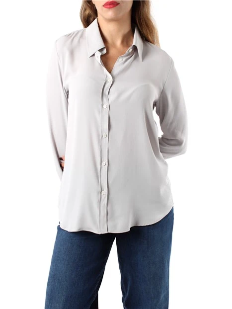 CAMICIA IN CREPE DE CHINE MISTO SETA DONNA GRIGIO