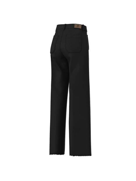 PANTALONI A SIGARETTA IN GABARDINA DI COTONE DONNA NERO