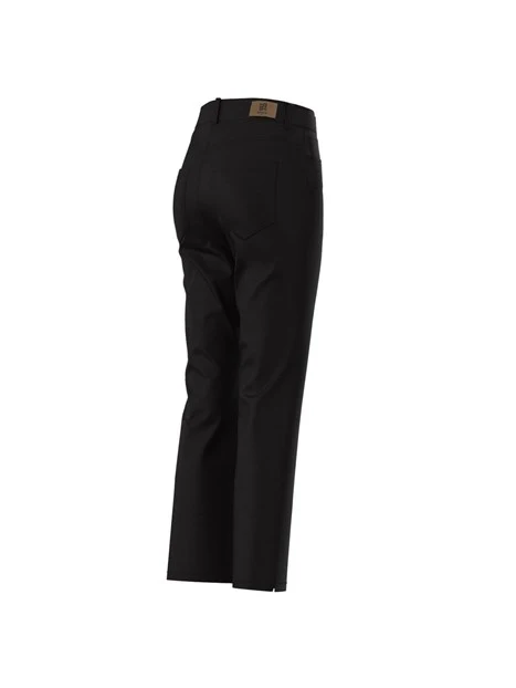 PANTALONI CROPPED IN GABARDINA DI COTONE LINEA FLARE DONNA NERO