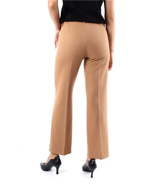 PANTALONI PALAZZO IN TESSUTO TECNICO BIELASTICO DONNA BEIGE