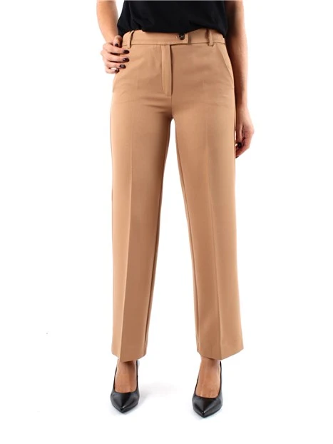 PANTALONI PALAZZO IN TESSUTO TECNICO BIELASTICO DONNA BEIGE