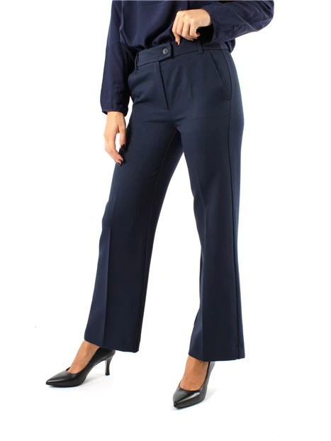 PANTALONI PALAZZO IN TESSUTO TECNICO BIELASTICO DONNA BLU