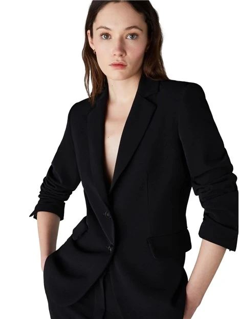 GIACCA BLAZER IN TESSUTO BIELASTICO DONNA NERO