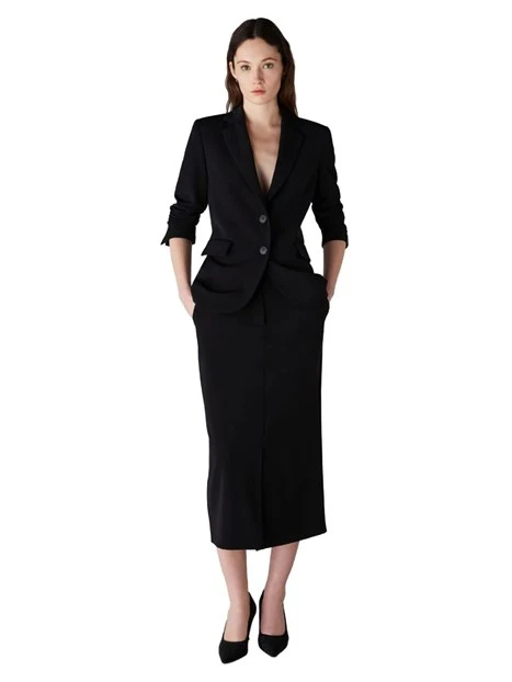 GIACCA BLAZER IN TESSUTO BIELASTICO DONNA NERO