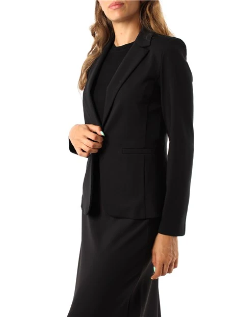 GIACCA BLAZER IN PUNTO MILANO MISTO VISCOSA DONNA NERO