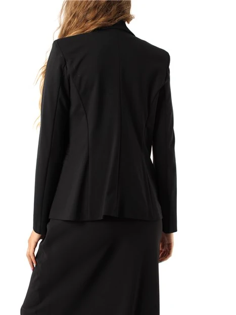 GIACCA BLAZER IN PUNTO MILANO MISTO VISCOSA DONNA NERO