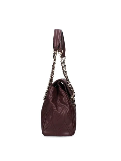 BORSA A SPALLA TRAPUNTATA SATCHEL DONNA BORDEAUX