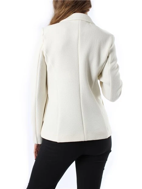 BLAZER MONOPETTO IN STUOIA ARMATURATA DONNA BIANCO