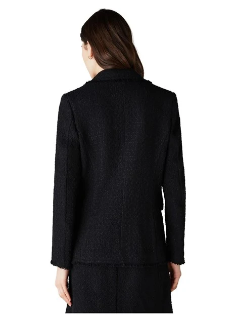 GIACCA BLAZER MONOPETTO CON STUOIA ARMATURATA DONNA NERO