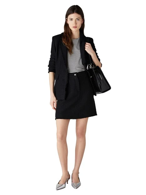 GIACCA BLAZER MONOPETTO CON STUOIA ARMATURATA DONNA NERO