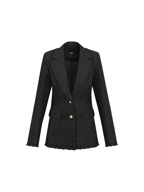 GIACCA BLAZER MONOPETTO CON STUOIA ARMATURATA DONNA NERO