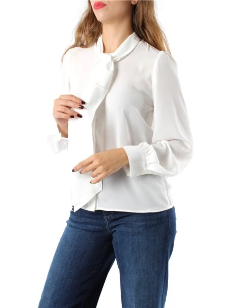 CAMICIA IN DOPPIA GEORGETTE DONNA BIANCO