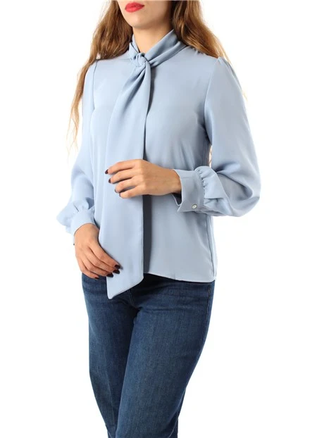 CAMICIA IN DOPPIA GEORGETTE DONNA CELESTE