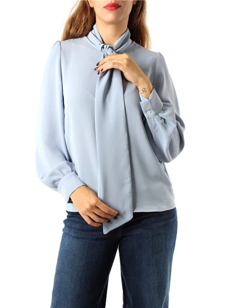 CAMICIA IN DOPPIA GEORGETTE DONNA CELESTE