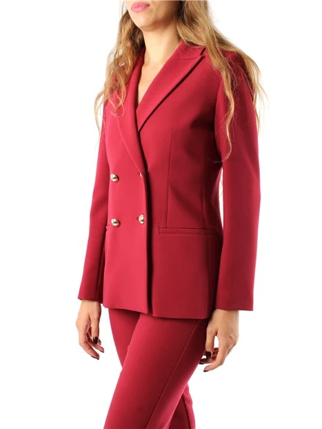 GIACCA BLAZER IN DOPPIO BISTRETCH MISTO VISCOSA DONNA ROSSO