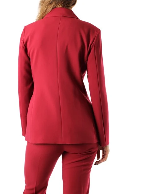 GIACCA BLAZER IN DOPPIO BISTRETCH MISTO VISCOSA DONNA ROSSO