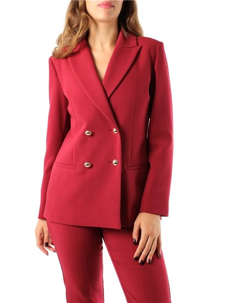 GIACCA BLAZER IN DOPPIO BISTRETCH MISTO VISCOSA DONNA ROSSO