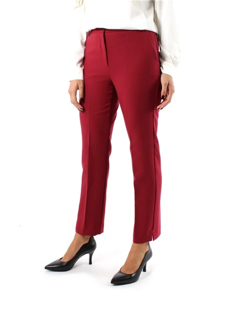 PANTALONI A SIGARETTA ELASTICI MISTO VISCOSA DONNA ROSSO