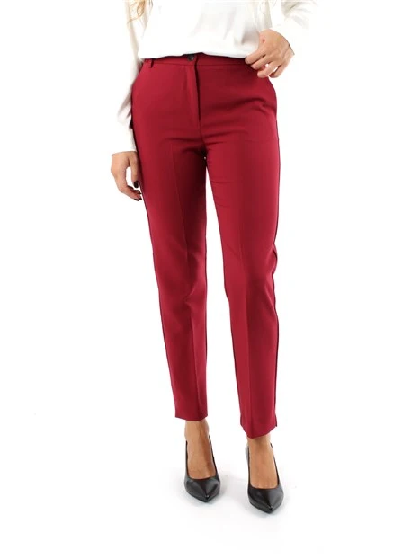 PANTALONI A SIGARETTA ELASTICI MISTO VISCOSA DONNA ROSSO